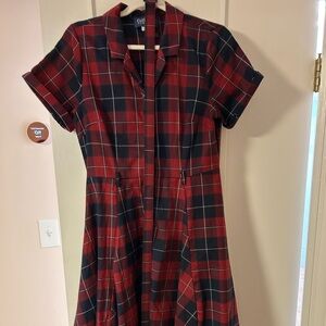 Collectif Caterina Red Plaid UK12 Dress